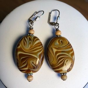 Cappacino bead earrings